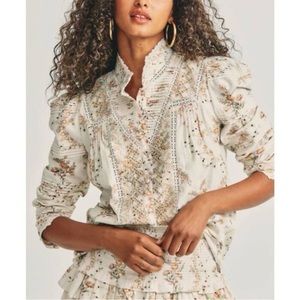 LoveShackFancy Floral Peasant Blouse